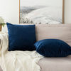Picture of MIULEE Pack of 2 Velvet Soft Solid Decorative Square Throw Pillow Covers Set Cushion Case for Sofa Bedroom Car 16 x 16 Inch 40 x 40 cm Dark Blue