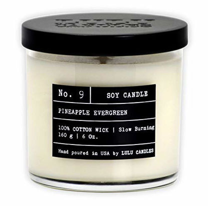 Picture of Lulu Candles | Pineapple Evergreen | Luxury Scented Soy Jar Candle | Hand Poured in The USA | Highly Scented & Long Lasting | Small - 6 Oz.