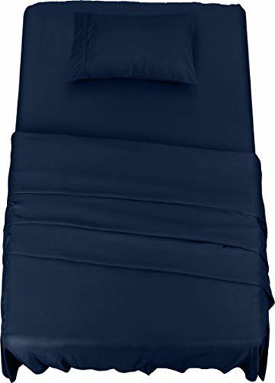 Picture of Utopia Bedding Bed Sheet Set - 3 Piece Twin XL Bedding - Soft Brushed Microfiber Fabric - Shrinkage & Fade Resistant - Easy Care (Twin XL, Navy)