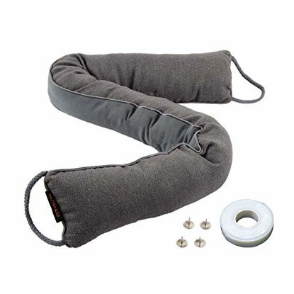 Picture of MAGZO Upgraded Bottom Door Draft Stopper 34inch, Under Door Snake Noise Blocker Easy Storage Saving Energy Gray Cold Air Stopper (Gray)