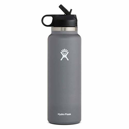 Picture of Hydro Flask Water Bottle - Wide Mouth Straw Lid 2.0 - 40 oz, Stone