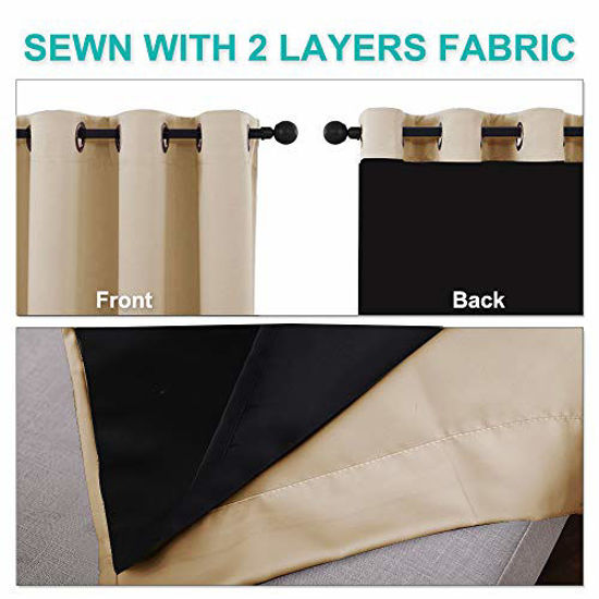 GetUSCart NICETOWN Extra Long Truly Blackout Drapes for Hall and Villa