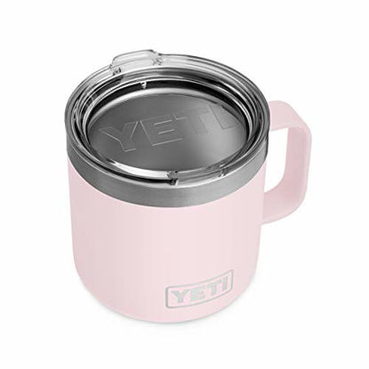 Picture of YETI Rambler 14 oz Mug, Stainless Steel, Vacuum Insulated with Standard Lid, Ice Pink