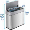 Picture of iTouchless 4 Gallon Sensor Trash Can with AbsorbX Odor Control System, Lid Opens Left, 15 Liter Slim Stainless Steel Automatic Wastebasket, Space-Saving Bin for Bathroom, Kitchen, Office, Hotel