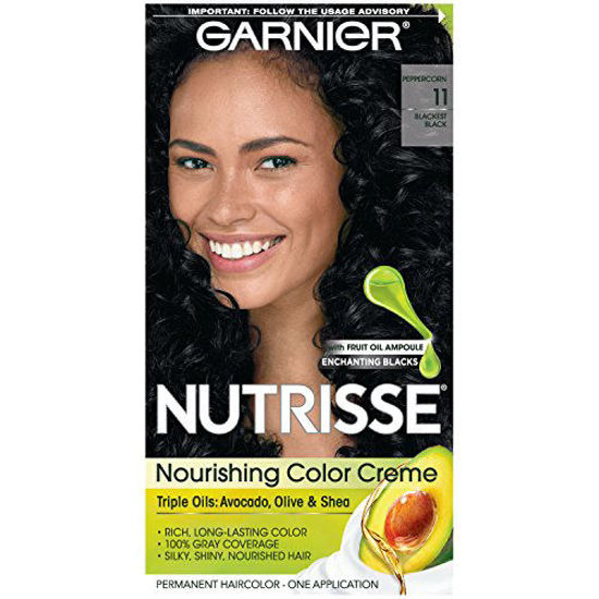 Picture of Garnier Nutrisse Nourishing Hair Color Creme, 11 Blackest Black (Packaging May Vary)