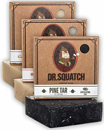 Picture of Dr. Squatch Men's Soap Variety Pack - Manly Scent Bar Soaps: Pine Tar, Cedar Citrus, Bay Rum - Handmade with Organic Oils in USA (3 Bars)