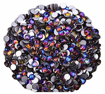 Picture of Jollin Glue Fix Crystal Flatback Rhinestones Glass Diamantes Gems for Nail Art Crafts Decorations Clothes Shoes(ss3 2880pcs, Blue Blaze)