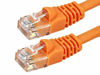 Picture of Monoprice Cat5e Ethernet Patch Cable - Network Internet Cord - RJ45, Stranded, 350Mhz, UTP, Pure Bare Copper Wire, 24AWG, 5ft, Orange