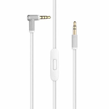 Picture of Replacement Audio Cable Cord Wire with in line Microphone and Control For Beats by Dr Dre Headphones Solo Studio Pro Detox Wireless Mixr Executive Pill (White)