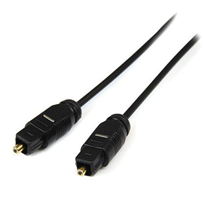Picture of StarTech.com 10 ft. (3 m) Digital Optical Audio Cable - Toslink Digital Optical SPDIF - Ultra-Thin - Male/Male - Optical Audio Cable (THINTOS10)
