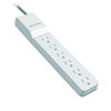 Picture of Belkin 6-Outlet Power Strip Surge Protector, Flat Rotating Plug, 6ft Cord - Ideal for Personal Electronics, Small Appliances and More (1080 Joules), White