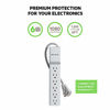Picture of Belkin 6-Outlet Power Strip Surge Protector, Flat Rotating Plug, 6ft Cord - Ideal for Personal Electronics, Small Appliances and More (1080 Joules), White