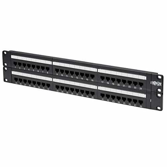 Picture of Tripp Lite 48-Port 2U Rackmount Cat6 110 Patch Panel 568B, RJ45 Ethernet(N252-048) , Black