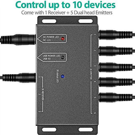 GetUSCart Infrared Repeater System IR Repeater Kit Control Up to 10
