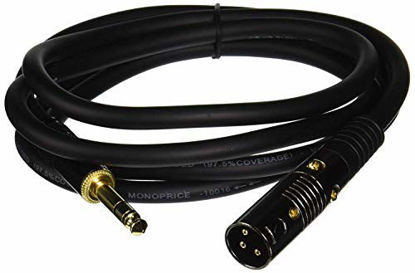 Picture of Monoprice 104761 6Ft Premier Series XLR Male to 1/4Inch TRS Male 16AWG Cable (Gold Plated)