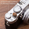 Picture of VKO Wood Soft Shutter Release Button Compatible with Fujifilm X-T30 X-T4 X-T3 X100F X-T20 X-PRO2 X30 X100T X100S X-E3 M8 M9 M10 Camera 12mm Concave Surface Golden Black 1 PCS (Wood Grain Random)