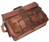 Picture of DHK 18 Inch Vintage Handmade Leather Messenger Bag Laptop Briefcase Computer Satchel bag For Men (DARK BROWN)