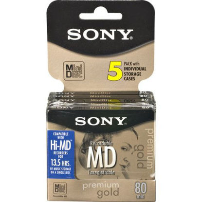 Picture of Sony 5MDW80PL 80 Minute MiniDisc MD Premium Gold (5 Pack) (Discontinued by Manufacturer)
