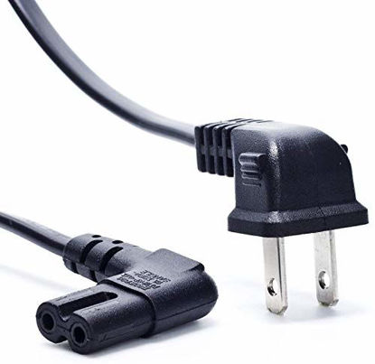Picture of TV Power Cord, Ancable 6-Feet 18AWG 90 Degree Angled 2-Prong to L-Shaped C7 Power Cord for Samsung Philips Toshiba LG Sony Sharp Panasonic Vizio LED Flat TV Sky Box, Sky Plus+ HD Box