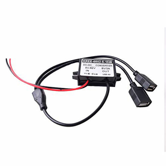 GetUSCart- Auto Vehicle Direct Wire Charger, 12V 24V to 5V Dual