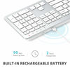 Picture of iClever GK08 Wireless Keyboard and Mouse - Rechargeable Wireless Keyboard Ergonomic Full Size Design with Number Pad, 2.4G Stable Connection Slim White Keyboard and Mouse for Windows, Mac OS Computer