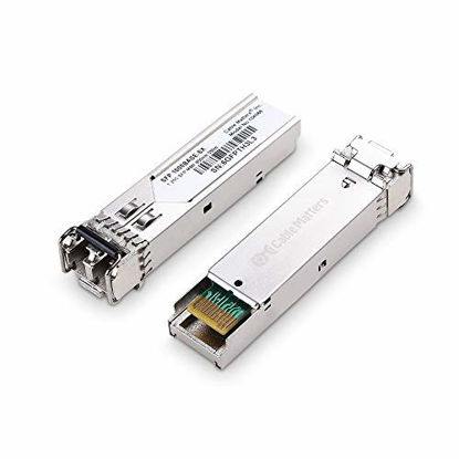 Picture of Cable Matters 2-Pack 1000BASE-SX SFP to LC Multi Mode 1G Fiber Transceiver Modular for Cisco, Ubiquiti, TP-Link, Huawei, Mikrotik, Netgear, and Supermicro Equipment