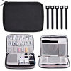 Picture of Electronics Organizer, Travel Cable Storage Bag Electronic Gadgets Accessories Case for Charging Cable, Cable Cord, Cell Phone, Hard Drives- Including 5 Pcs Reusable Fastening Cable Ties