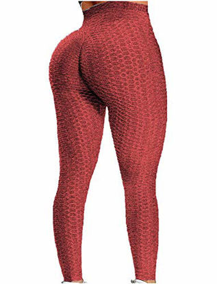 Picture of SEASUM Women's High Waist Yoga Pants Tummy Control Slimming Booty Leggings Workout Running Butt Lift Tights S