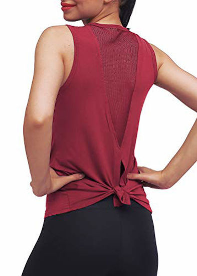 GetUSCart- Mippo Cute Workout Tank Tops for Women Sleeveless Workout  Clothes Open Back Work Out Shirts Woman Gym Yoga Shirts Muscle Tank Athletic  Running Tank Tops Summer Tops for Women Wine Red