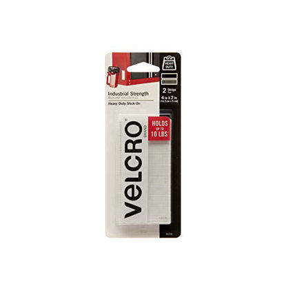 Picture of VELCRO Brand Industrial Fasteners Stick-On Adhesive | Professional Grade Heavy Duty Strength Holds up to 10 lbs on Smooth Surfaces | Indoor Outdoor Use, 4in x 2in (2pk), Strips, 2 Sets