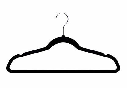 Picture of Amazon Basics Slim, Velvet, Non-Slip Clothes Suit Hangers, Black/Silver - Pack of 50