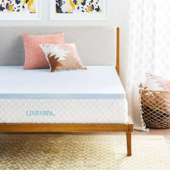 Picture of Linenspa 2 Inch Gel Infused Memory Foam Mattress Topper, Twin
