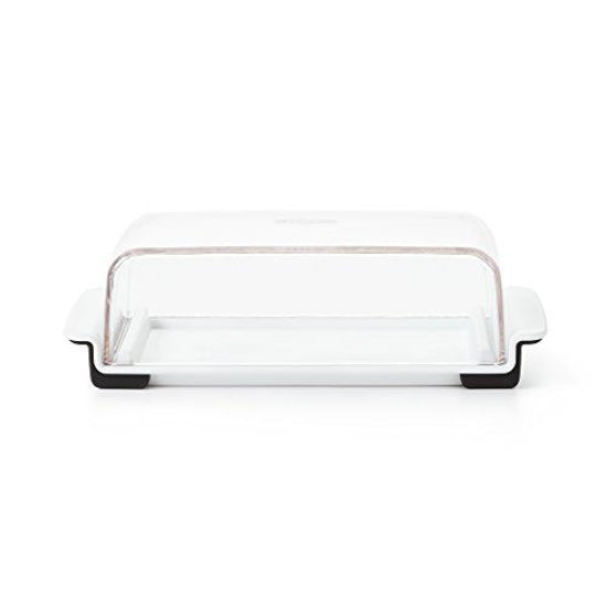 Burriera OXO Good Grips In Plastica Trasparente E Bianca, Set Da 2, Con Paraurti E Misurini, Lavabile In Lavastoviglie