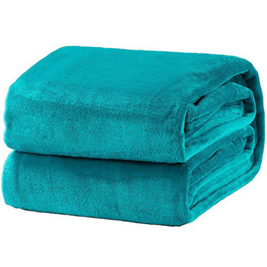 Picture of Bedsure Fleece Blanket Throw Size Teal Lightweight Super Soft Cozy Luxury Bed Blanket Microfiber