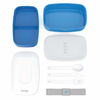 Picture of Bentgo Classic (Blue) - All-in-One Stackable Lunch Box Solution - Sleek and Modern Bento Box Design Includes 2 Stackable Containers, Built-in Plastic Silverware, and Sealing Strap