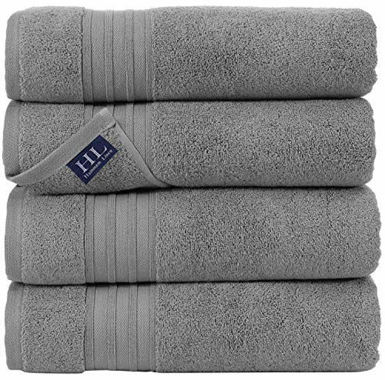 White Classic Luxury 100% Cotton Bath Towels Set of 4 - 27x54 White