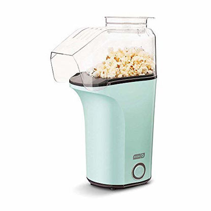 Picture of DASH DAPP150V2AQ04 Hot Air Popcorn Popper Maker with Measuring Cup to Portion Popping Corn Kernels + Melt Butter, 16, Aqua