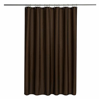 Picture of N&Y HOME Fabric Shower Curtain or Liner with Magnets - Hotel Quality, Machine Washable, Water Repellent - Brown, 72x72