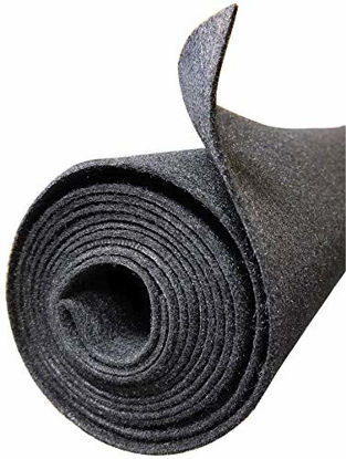Picture of Polymat 3 FEET 4 FEET 3'X4' Charcoal Grey Non Woven Felt Fabric Roll for SubWoofer Speaker Box Enclosure Carpet and Trunk, Crafts, Multipurpose Liner, Latex Backed Felt Carpet