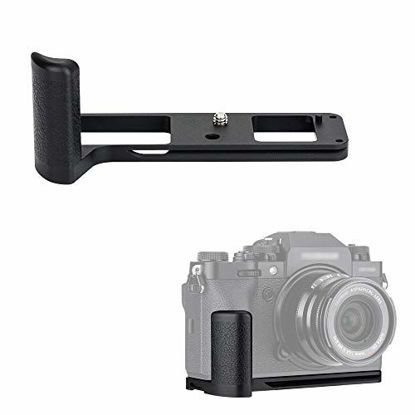 Picture of JJC MHG-XT4 Solid Metal Hand Grip Secure Handle Bracket for Fuji Fujifilm X-T4 XT4 Camera, Anti-Slip Pads Design, Arca Swiss Quick Release Plate, Extra 1/4"-20 Tripod Hole & Hand Strap Hole