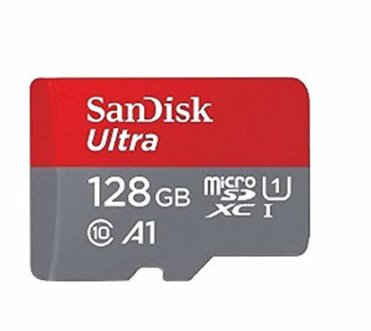 Picture of SanDisk Ultra 128GB UHS-I Class 10 MicroSDXC Memory Card Up to 80mb/s SDSQUNC-128G with Adapter