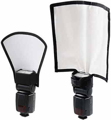 Picture of waka Flash Diffuser Reflector Kit - Bend Bounce Flash Diffuser+ Silver/White Reflector for Speedlight, Universal Mount for Canon, Nikon, etc.