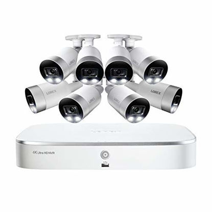 Picture of Lorex Smart 4K UHD Active Deterrence Indoor/Outdoor Security System, 8 x 4K Ultra HD IP Bullet Cameras w/Smart Motion Detection | Color Night Vision & Smart Home (8 Pack) - Incl. 2TB 8 Channel 4K NVR