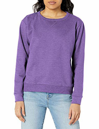 Picture of Hanes Women's V-Notch Pullover Fleece Sweatshirt, Violet Splendor Heather, Medium