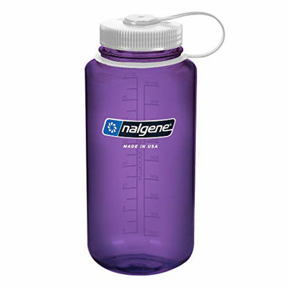 Picture of Nalgene Tritan Wide Mouth BPA-Free Water Bottle, Purple w/ White Cap, 32-Ounces