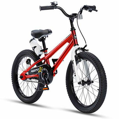 Picture of RoyalBaby Kids Bike Boys Girls Freestyle BMX Bicycle With Kickstand Gifts for Children Bikes 18 Inch Red