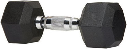 Picture of AmazonBasics Rubber Encased Hex Dumbbell Weight - 14.2 x 6.5 x 5.8 Inches, 45 Pounds, Pack of 1