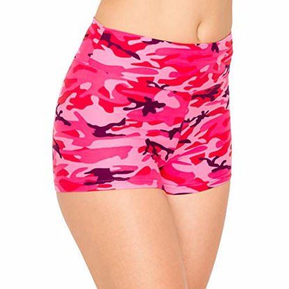 Picture of ALWAYS Women Workout Yoga Shorts - Premium Buttery Soft Solid Stretch Cheerleader Running Dance Volleyball Short Pants Camo 173 XL