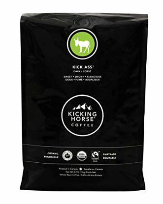 Picture of Kicking Horse Coffee, Kick Ass, Dark Roast, Whole Bean, Certified Organic, Fairtrade, Kosher Coffee, 2.2 lb, 35.2 Ounce