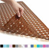 Picture of Gorilla Grip Original Patented Bath, Shower, Tub Mat, 35x16, Machine Washable, Antibacterial, BPA, Latex, Phthalate Free, Bathtub Mats with Drain Holes, Suction Cups, XL Size Bathroom Mats, Brown